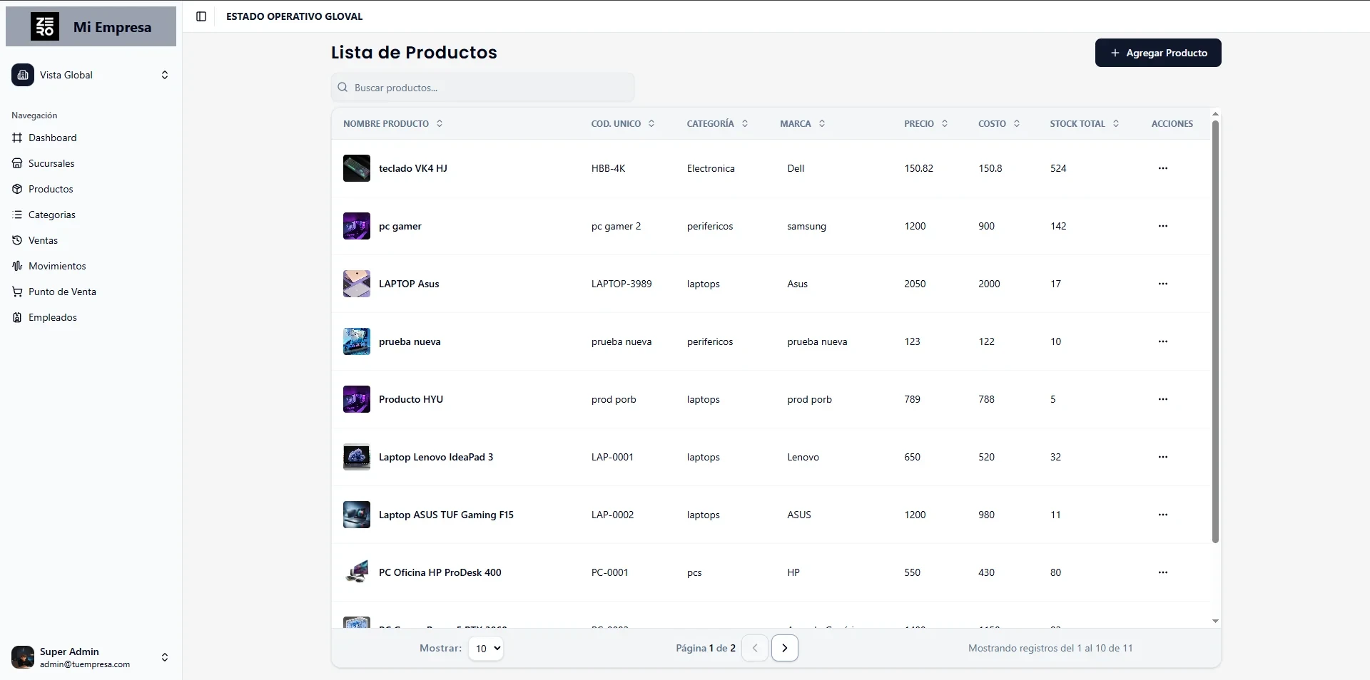 Captura del proyecto